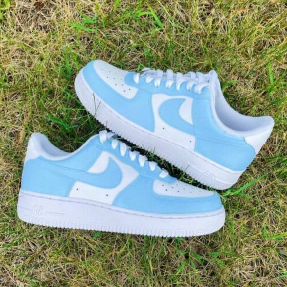 Nike Air Force 1 Custom Low Two Two Baby Blue White Shoes Men Women Kids UNC main image 11